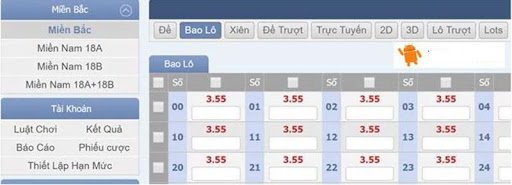 Bảng kèo lô đề nhà cái Bong88 với đa dạng các hình thức đặt cược