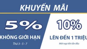 Nhà cái sẽ tặng từ 5-10% giá trị thẻ nạp khi hội viên thân thiết